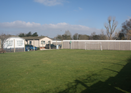 PLAYING FIELD WITH GOAL POST