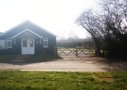 Coronation Hall in hazy sunshine